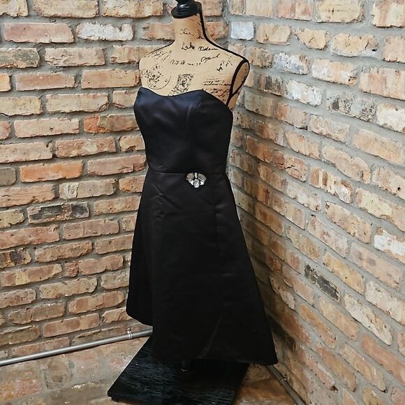 NWT Watters & Watters Black strapless midi cocktail dress size 10 - Picture 5 of 12